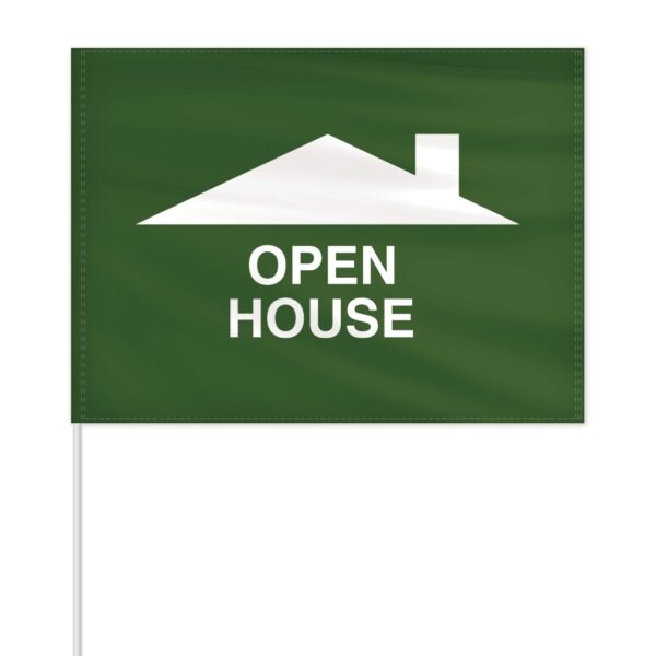Open House Message Field Flag - Green